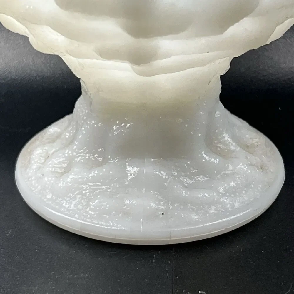 Vintage E.O. Brody Bumpy Milk Glass Footed Pedestal Vase/Planter